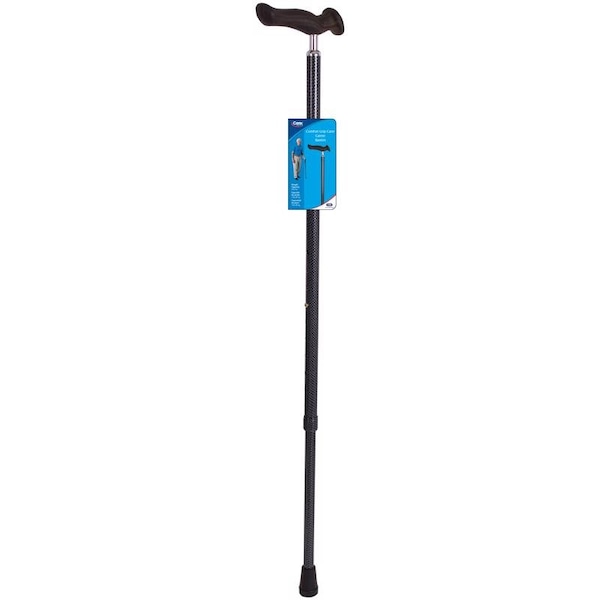 Carex Health Brands Carbon Gray Comfort Grip Walking Cane Aluminum/Plastic 37 in. H X 4 in. L FGA51000 0000 - main